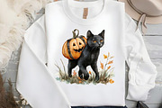 Fall Autumn Black Cat Clipart, an Illustration by DreamCafeArt (Thumbnail 5 of 6)