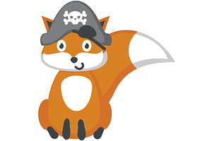 Fox pirate in hat and black eye