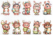 Whimsical Easter Monster Clipart, a Seasonal Illustration by HueNestify (Thumbnail 3 of 3)
