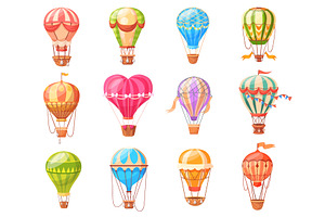 Cartoon hot air balloons. Colorful, a Transportation Illustration by Stock-Smart-Start