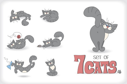 Cartoon cats illustrations