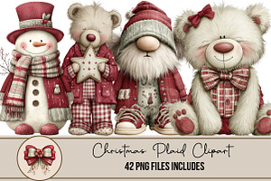 Christmas Plaid Clipart, an Illustration by DreamArtGraphic