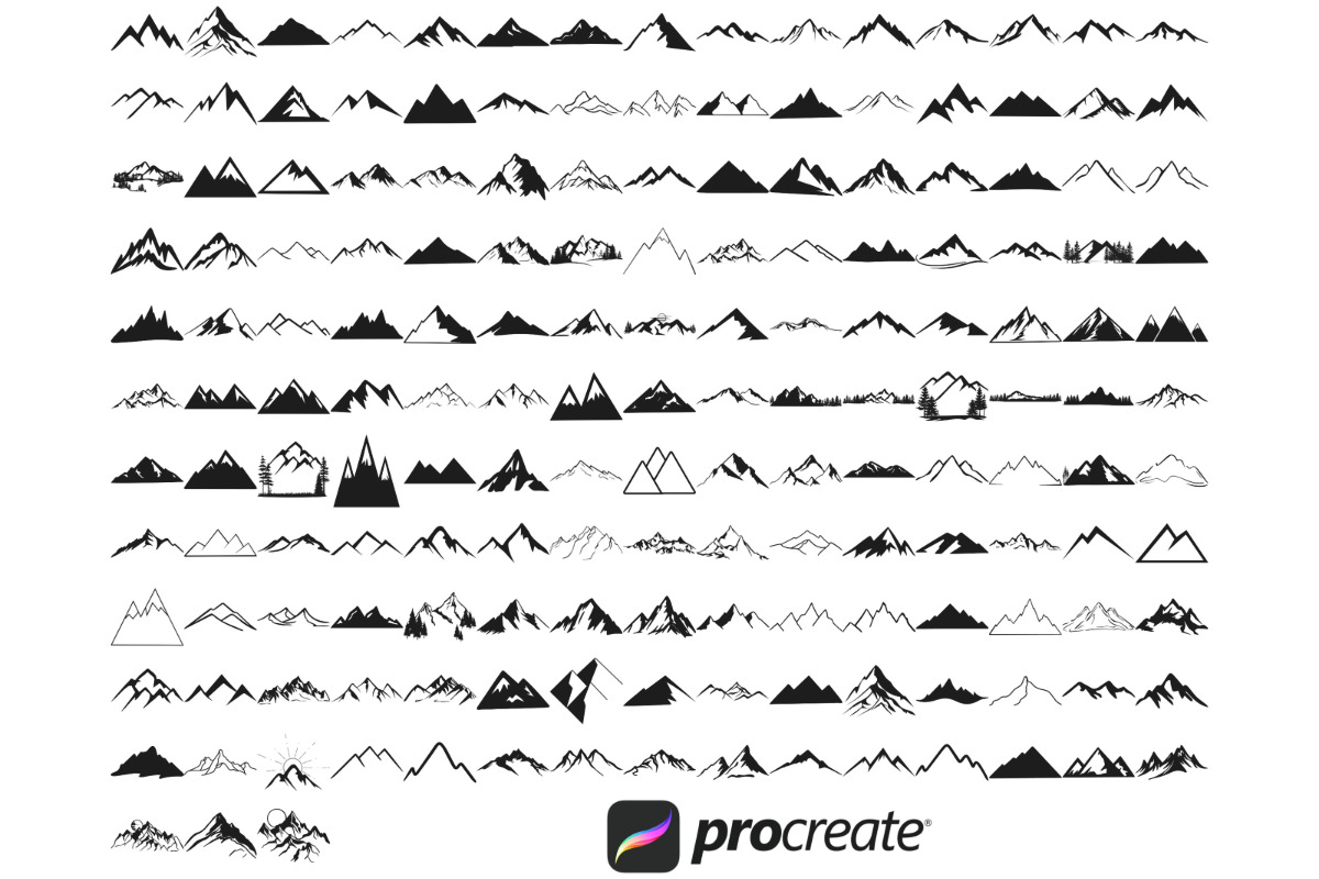 Mountain Range Set 3 Procreate Brush, a Brush Add-On by Disasterology Ink (Photo 4 of 10)