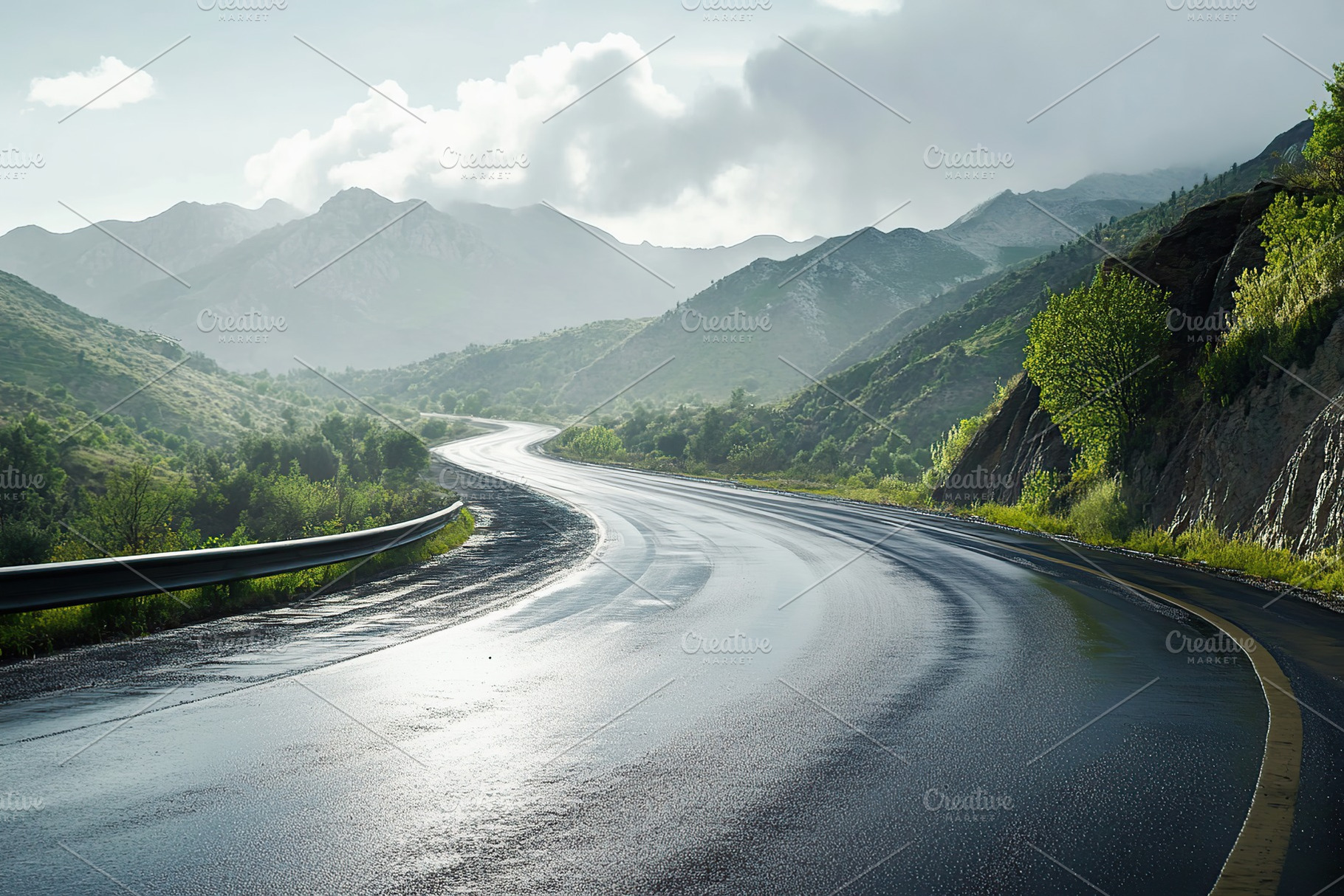 Asphalt highway road without cars, a Background Photo by AlyaAnd