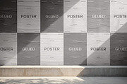 A4 Glued Posters Wall Mockup, an Advertising Mockup by Design Squad (Thumbnail 4 of 4)