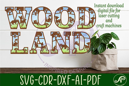 Woodland Animal Alphabet Set. 2 Laye