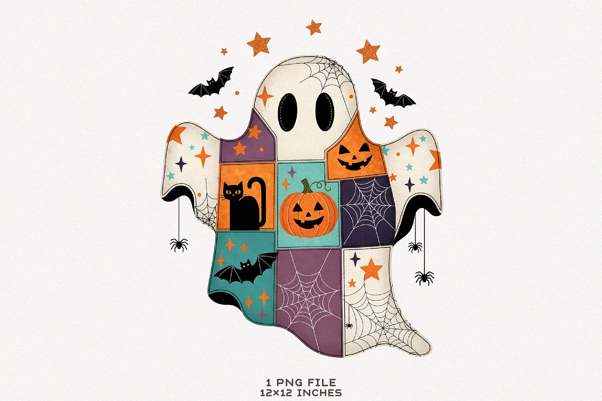 Patchwork Ghost Png Patchwork PNG, an Illustration by SinaCreation (Photo 1 of 7)