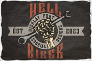 Hell Rider font + 6 t-shirt designs, a Serif Font by Heather_insane (Thumbnail 1 of 6)