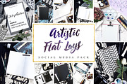 Art Flat Lays | Social Media Pack, a Social Media Template by Spencerian Sisters (Thumbnail 1 of 4)