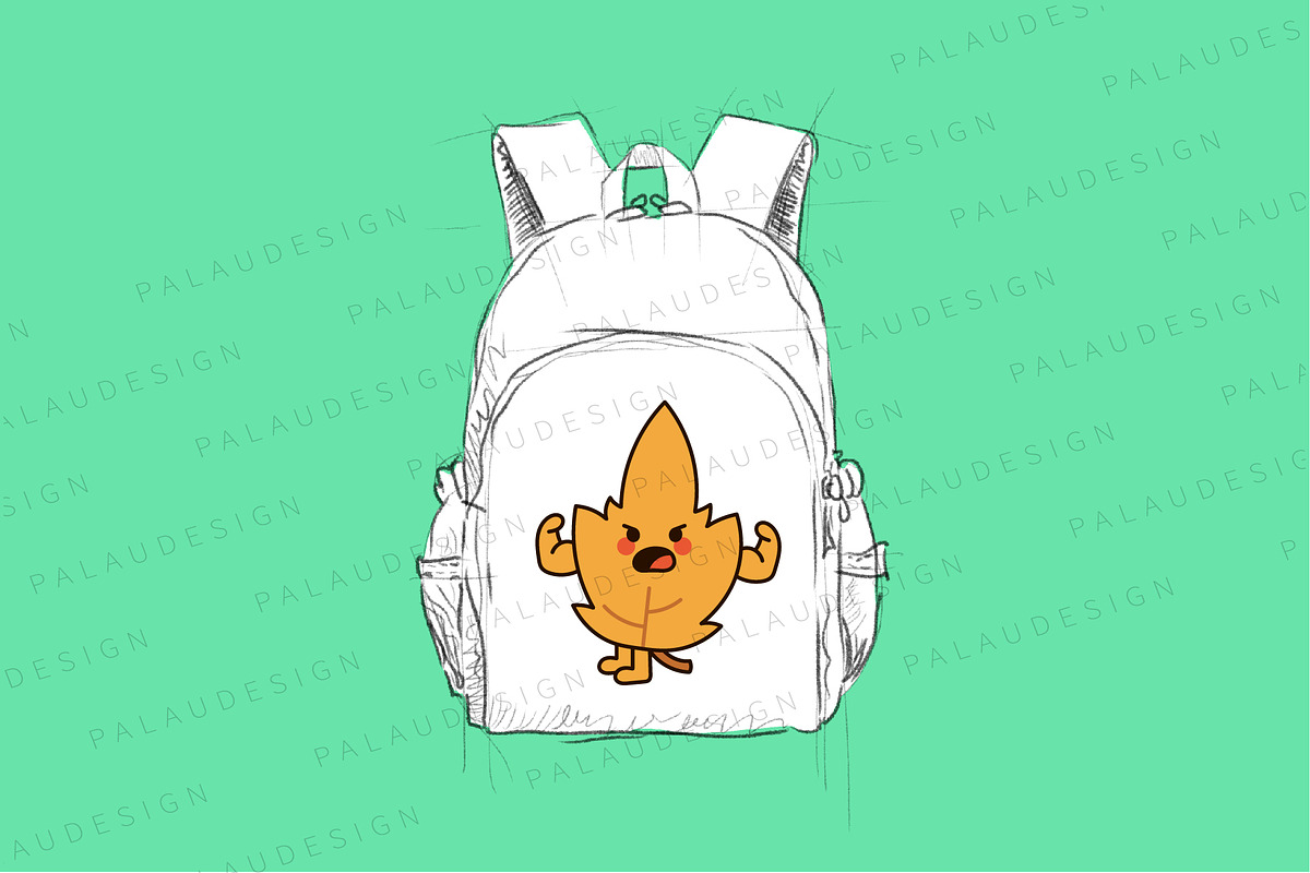 Cute Kawaii Autumn Leaves Character, a Seasonal Illustration by Palau (Photo 7 of 12)