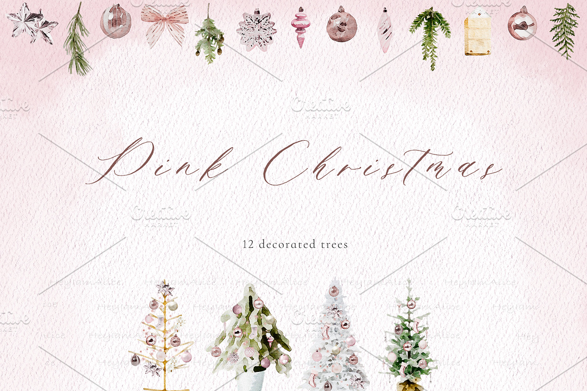 Pink Christmas, a Decorative Illustration by heyiamalice (Photo 2 of 15)