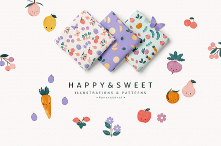 HAPPY&SWEET_illustrations&patterns, a Food Illustration by erasovas