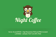 Night Coffee Logo Template, a Branding & Logo Template by Manudesign (Thumbnail 2 of 2)