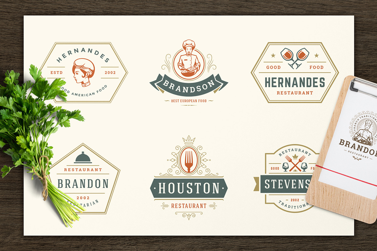 Restaurant Logos & Badges Bundle, a Branding & Logo Template by Vasya Kobelev (Photo 21 of 54)