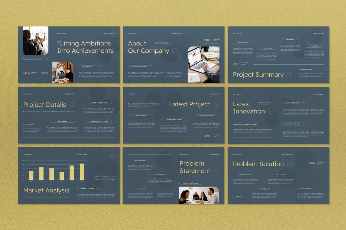 Blue Gray Project Proposal PPT, a Presentation Template by graphicook (Photo 2 of 4)