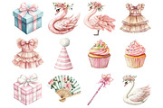 Watercolor Pink Silly Girly Goose, a Seasonal Illustration by CitraGraphics (Thumbnail 2 of 4)