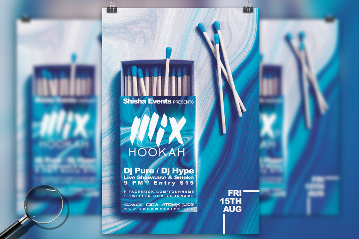 12 Hookah Flyers | Premium Bundle, a Flyer Template by GIGA-TEMPLATE (Photo 5 of 13)