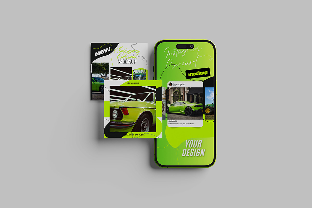 Instagram Carousel Mockup, an Advertising Mockup by Pikachudesign (Photo 5 of 5)