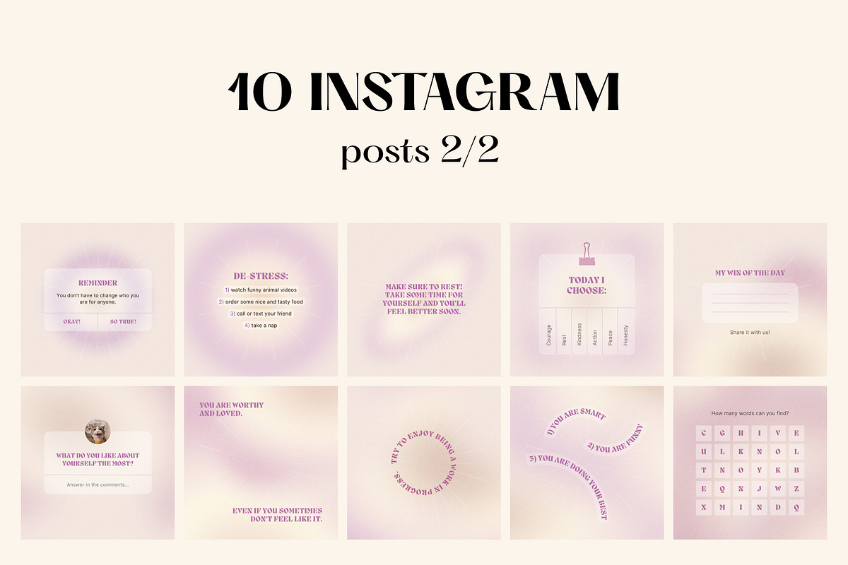 Canva Purple Beige Dreams Instagram, a Social Media Template by Alice Store (Photo 4 of 8)