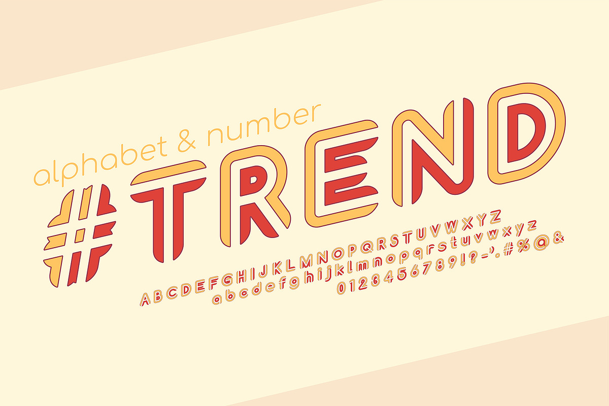 70s Striped Retro Alphabet, a Graphic by Pro_Vector (Photo 2 of 2)