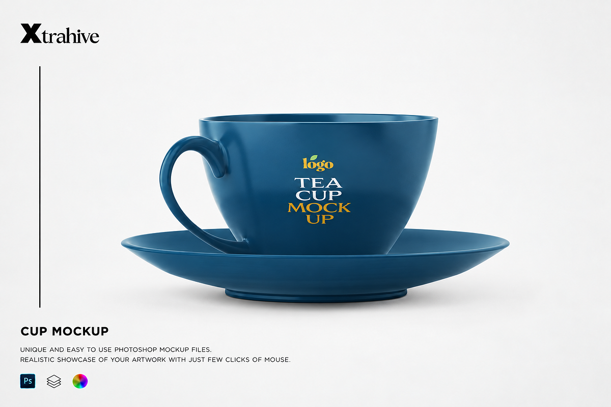 Tea Cup Mockup, a Cups & Container Mockup by Xtrahive (Photo 1 of 2)