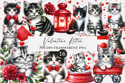 Valentine Kitten Cliparts Bundle, an Illustration by Designworld (Thumbnail 1 of 4)