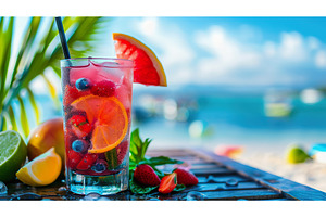 Bright Summer Cocktail with Fresh, a Food & Drink Photo by Lermont51