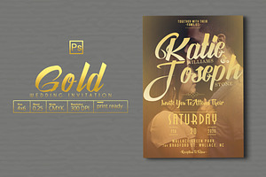 Gold Wedding Invitation