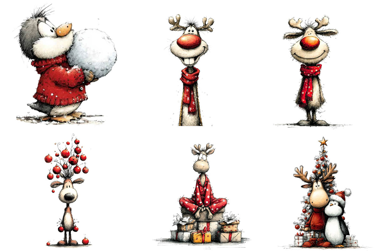 Christmas Animals clipart, an Illustration by CreationArt (Photo 2 of 6)