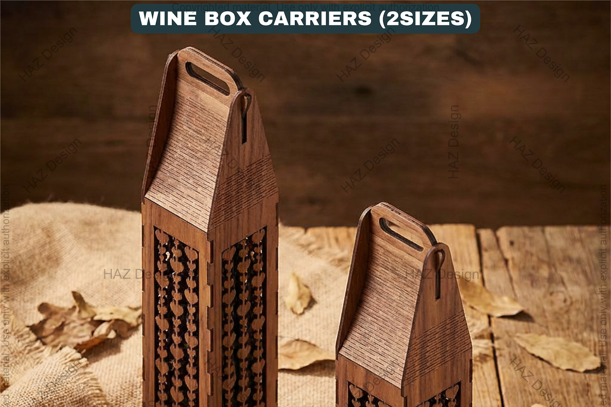 Wine Bottle Carrier Gift Box Set, a Graphic by AtacanDigital