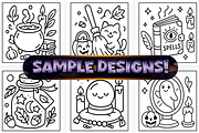 Bold Easy Witchy Vibes Coloring Page, a Seasonal Illustration by Craftsbeefy (Thumbnail 2 of 4)