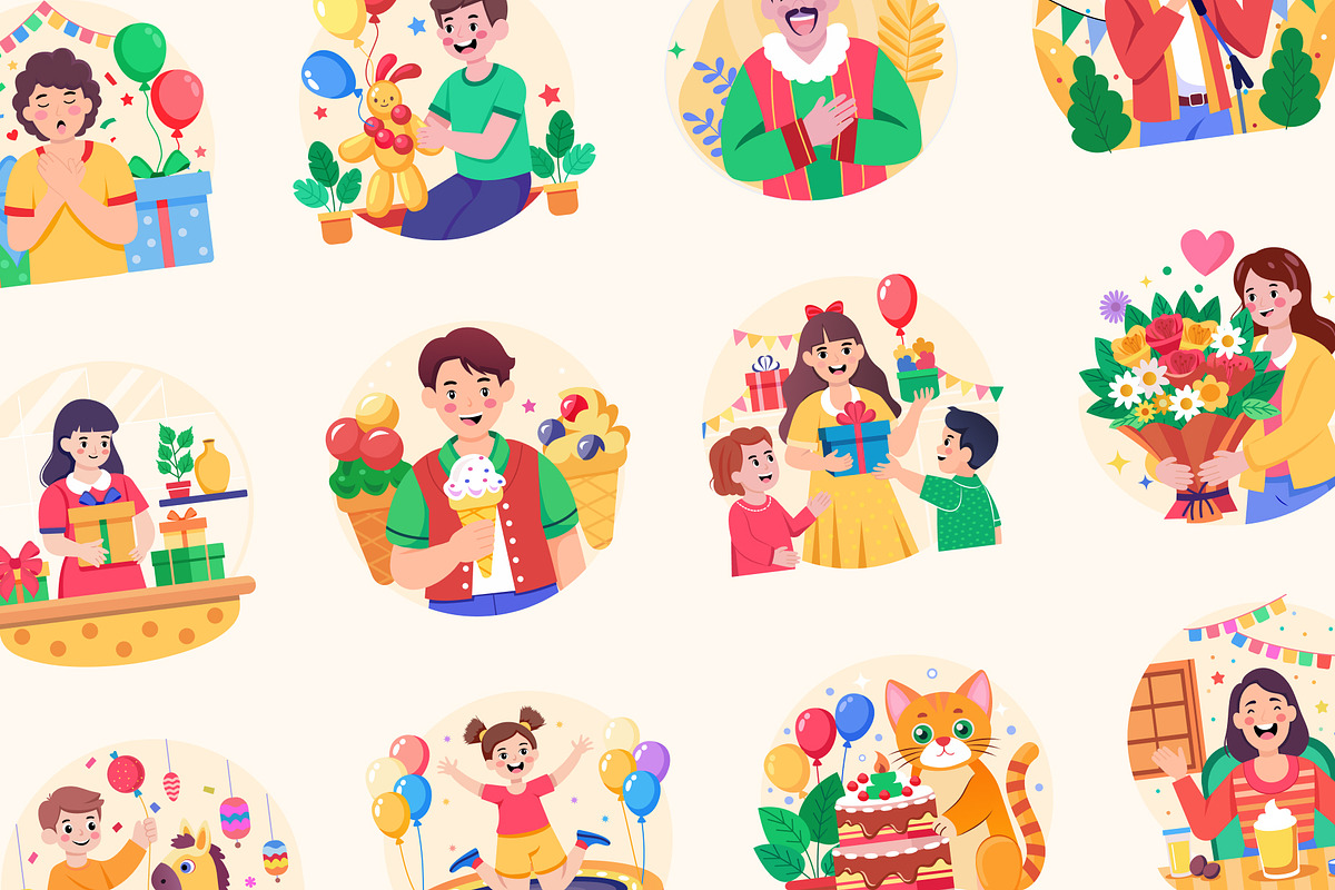 Birthday Illustration Art Set, a Decorative Illustration by Brickclay (Photo 6 of 8)