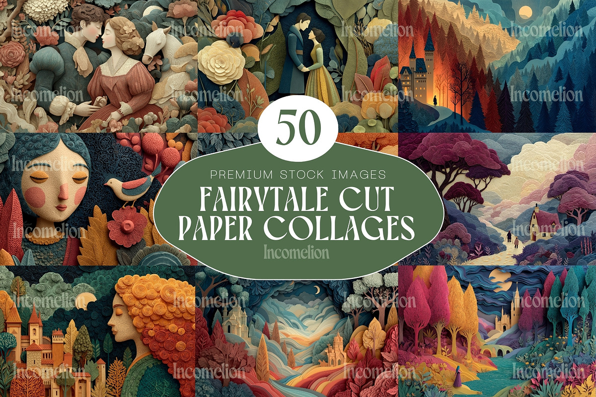 50 Fairytale Cut Paper Collages, a Person Illustration by Incomelion (Photo 1 of 13)