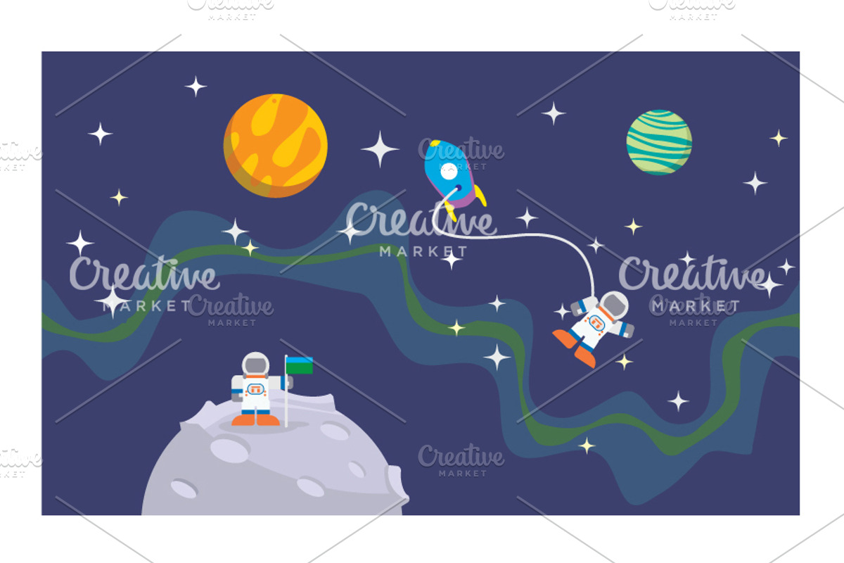 Planetscape Vector Background, a Pattern Graphic by audeemirza (Photo 3 of 3)