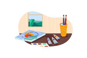 Art painting therapy workshop or, an Illustration by vectorpointstudio