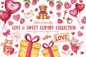 Cute kitties and teddy bears clipart, an Animal Illustration by Peviotadesign