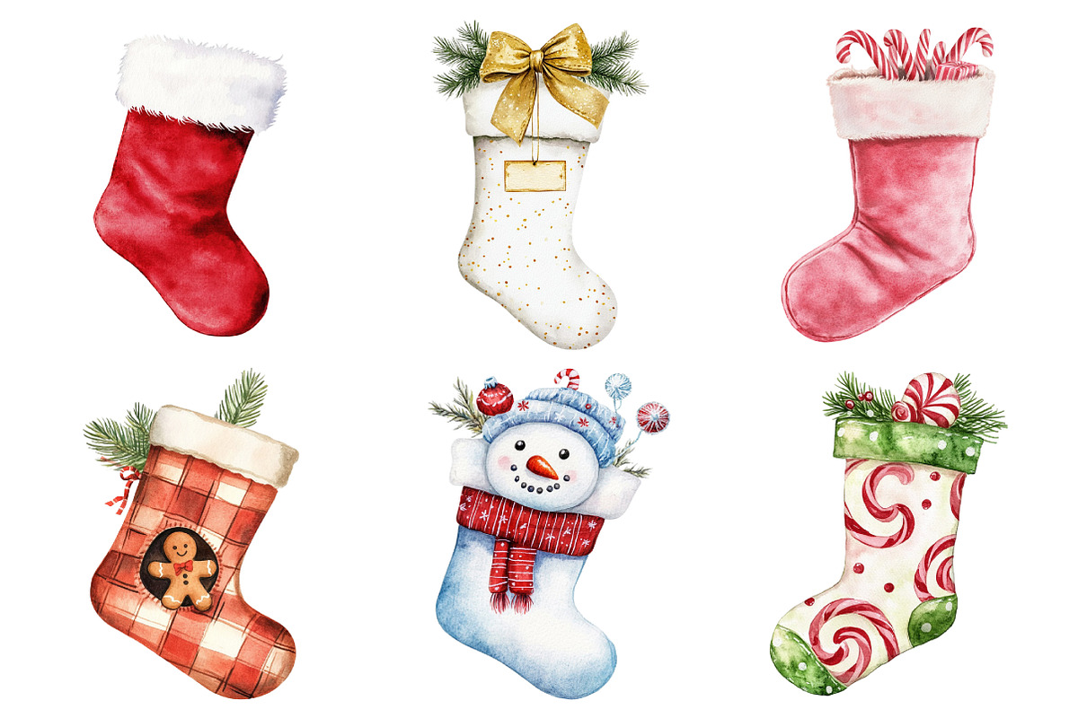 Christmas Stocking Clipart, an Illustration by Daily.Designs (Photo 4 of 5)