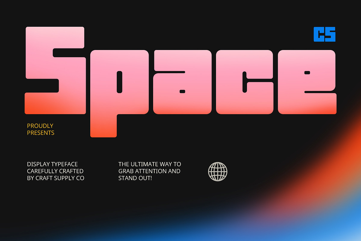 CS Space – Bold Font, a Sans Serif Font by Craft Supply Co. (Photo 1 of 8)
