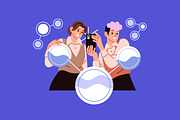 Augmented or virtual reality concept, a Technology Illustration by PaperTrident (Thumbnail 5 of 9)