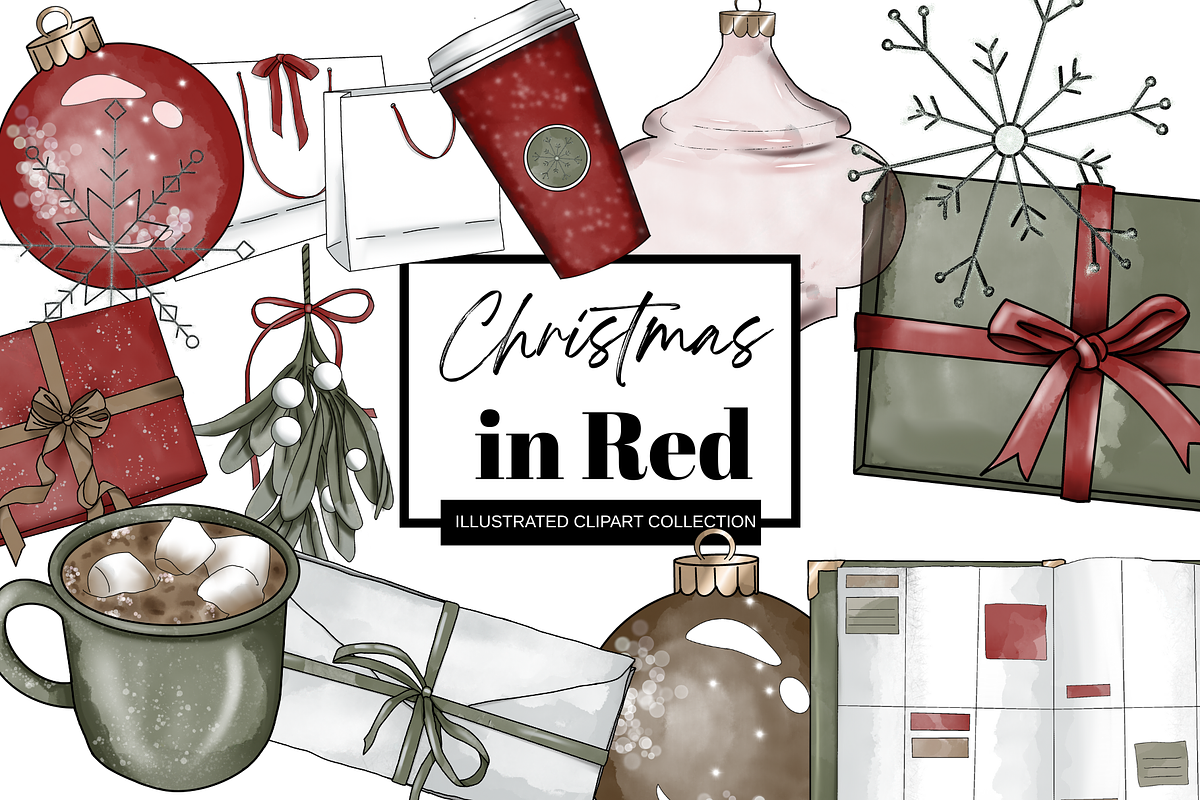 Minimalist Holiday Clipart, a Seasonal Illustration by VS Studio (Photo 1 of 3)