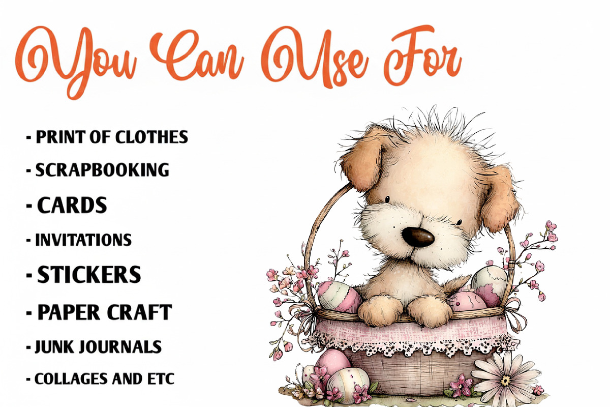 Whimsical Easter Dogs Clipart, an Illustration by CreationArt (Photo 2 of 7)