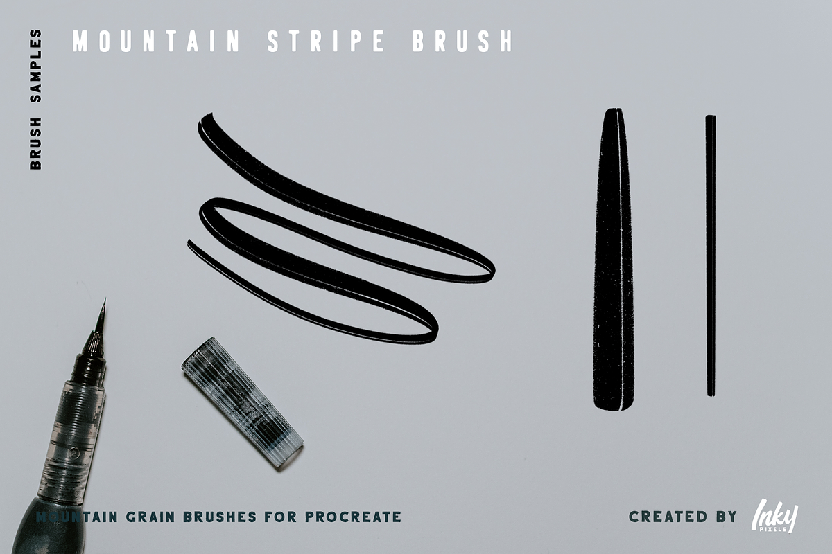 Mountain Grain Lettering Brush Duo, a Brush Add-On by Inky Pixels (Photo 3 of 5)