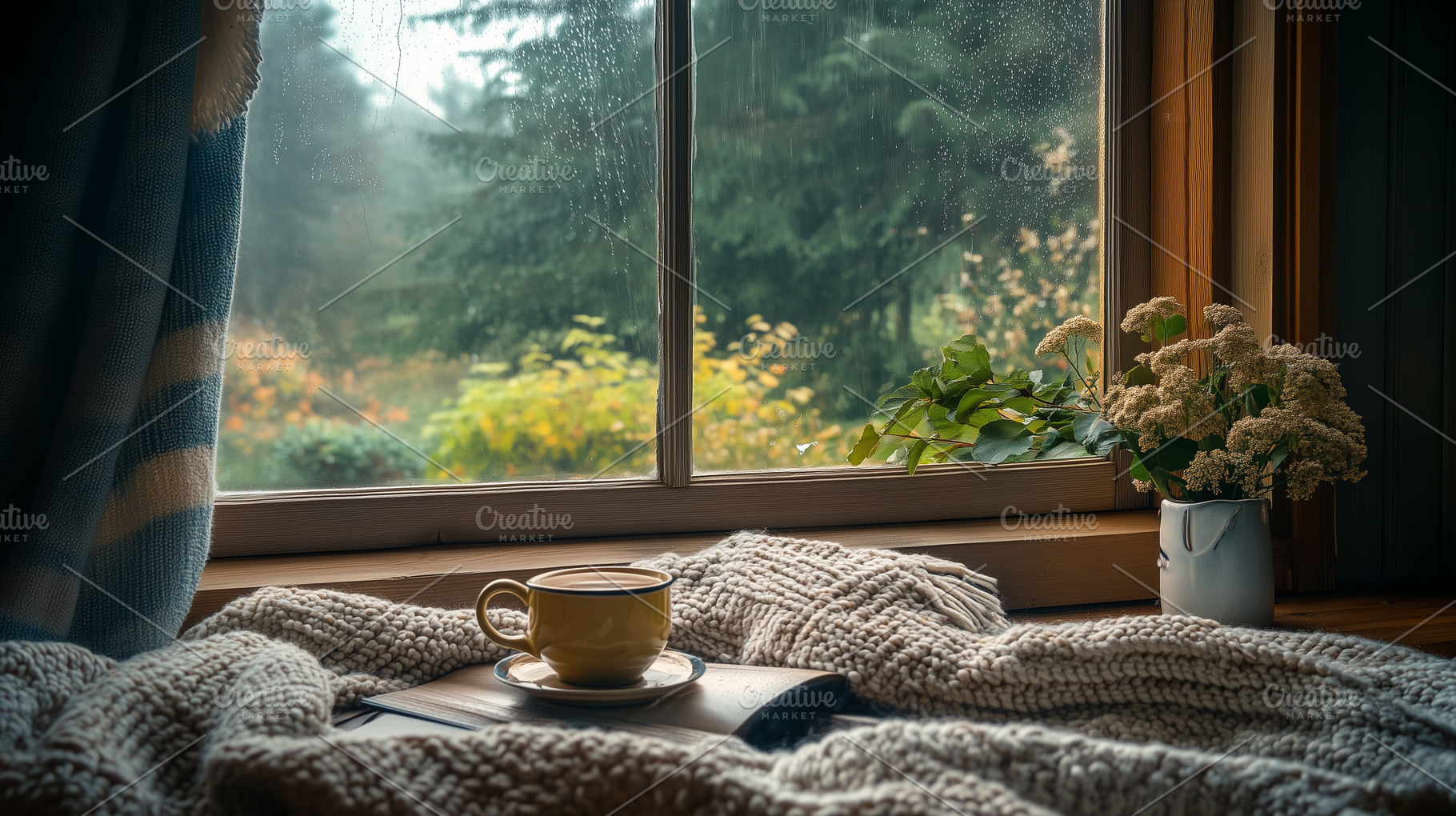 Cozy rainy afternoon scene, a Food & Drink Photo by MistyDay