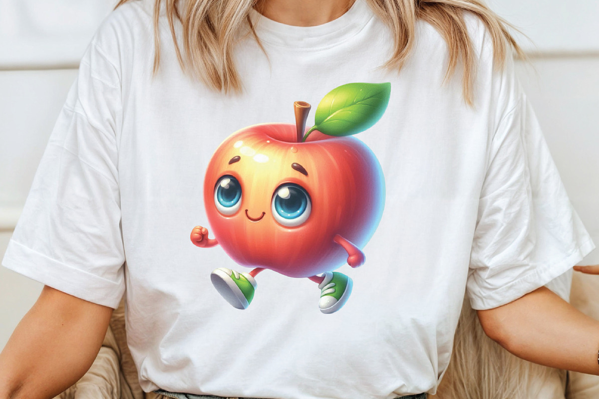 Watercolor Funny Apple Clipart, an Illustration by CraftArtStudio (Photo 4 of 6)