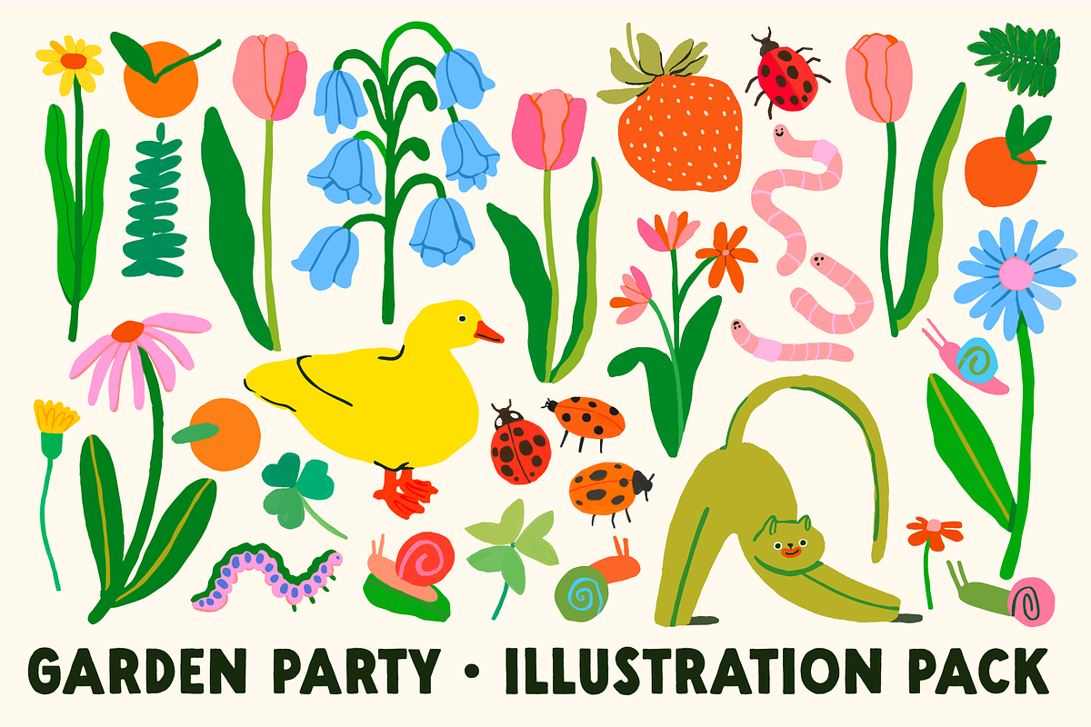 Garden Party Illustrations!, a Graphic by Studio Funshop by Kelli (Photo 1 of 5)