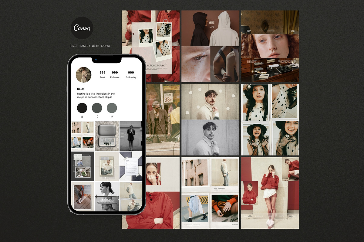 Vintage Texture Social Media Kit, a Social Media Template by Pani Temp. (Photo 5 of 16)