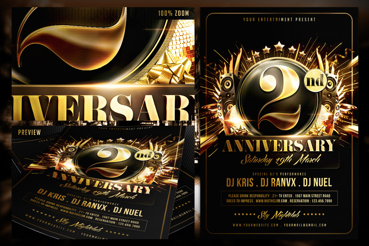 Anniversary Flyer Template, a Flyer Template by InTheSky15 (Photo 4 of 4)