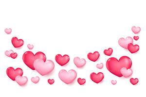 Group of red and pink heart balloons, a Seasonal Illustration by Yayasya