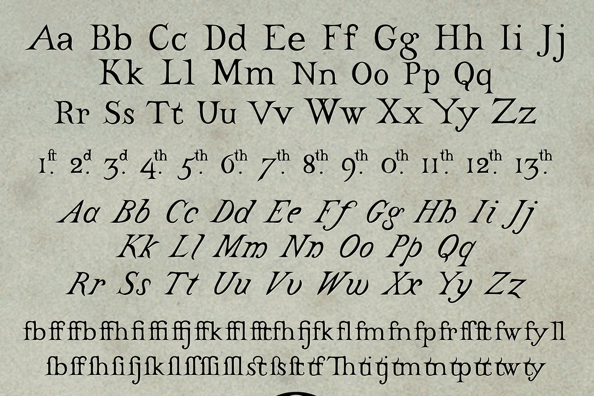 Castine, a cemetery headstone font preview 2