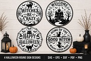 Halloween Round Sign SVG Design, a Seasonal Illustration by Rose Art (Thumbnail 1 of 4)